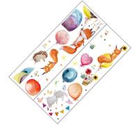 FUNNETOYU Stickers Muraux Décoratifs Animaux et Ballons pour Chambre D’Garçon et Filles PVC Souple Résistant Dimensions 30 X 90 CM Lot de 2 set de Pièces Décoration Amovible pour