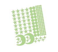 FUNNETOYU Stickers Muraux Lumineux et Lune Phosphorescents Autocollants Étanches pour Chambre Garçon Fille Décoration DIY Sans Trace Mix Vert