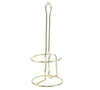 FUNNETOYU Support de Rouleau Papier Métal Doré Stable avec Base Antidérapante Organiseur pour Cuisine Salle de Bain et Bureau Distributeur Polyvalent pour Essuie-Tout Film Alimentaire et