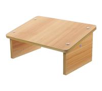 FUNNETOYU Tabouret en Bois Massif de Sapin Naturel 25 Cm, Repose-Pieds Incliné Antidérapant pour Bureau et Salon, Marchepied Ergonomique pour Adultes et Garçon et Filles, Accessoire