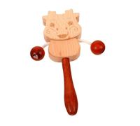 FUNNETOYU Tambour en Bois pour Bébé, Instrument de Percussion Sonore à Secouer, Taille Petite, Matériau Sûr Bois Naturel, Éveil Sensoriel pour Tout-petit, Adapté Développement Auditif