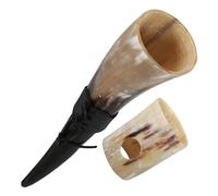 FUNNETOYU Tasse à Boire Corne de Vache Capacité Style Médiéval Viking pour Bière Décoration Maison Bureau