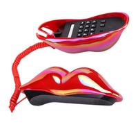 FUNNETOYU Téléphone Fixe Design Rouges Original et Décoratif Téléphone Filaire Artistique pour Maison et Bureau Accessoire Créatif et Fonctionnel Rouge Vif