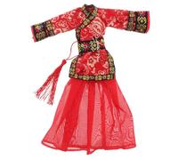 FUNNETOYU Tenue Poupée Chinoise Ancienne Princesse Vintage, Taille, Costume Hanfu Rétro en Tissu Fin Rouge Impérial, pour Fille Collectionneuse et Jeu Créatif, Déguisement Poupée