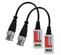 FUNNETOYU Transmetteur Vidéo Passif pour Caméra CCTV Double Enroulement Anti-interférences Transmission sans Alimentation Jusqu'à Câble Noir pour Surveillance Filaire Extérieure