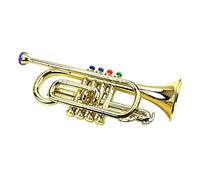 FUNNETOYU Trompette Jouet Musicale 4 Tons pour Garçon Et Filles, Instrument D'éveil Sonore, Plastique Sûr, Couleur Or, Jeu Éducatif Précoce pour Petits, Accessoire De Performance Scénique,