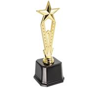 FUNNETOYU Trophée de Récompense Fête en Plastique Doré D’étoile à Cinq Branches, Décoration de Trophées pour Garçon et Filles, pour Fête Maternelle ou École Primaire