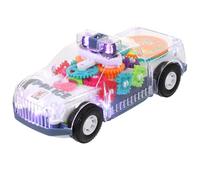 FUNNETOYU Voiture Électrique Transparente à Rouages Lumière et Son, Lumineux pour Garçon et Filles, Voiture à Piles Tournevis, Éveil et Motricité Fine, sans Batterie, Présent Garçon