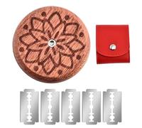 Funngy Lame Boulanger,Lame Boulanger en Bois Couteau à Pain Rond avec Lame en Acier Inoxydable Outil de Coupe de Pain pour Boulangerie et DIY Grignette pour Pâte à Pain Accessoire de Cuisine