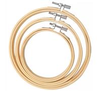 Funngy Tambours à Broder,3 PCS Ensemble de Cerceaux de Broderie Tambour à Broder en Bambou Réglable Cerceau de Broderie Rond pour Point de Croix Punch Needle & DIY Cadre Broderie Kit Débutant