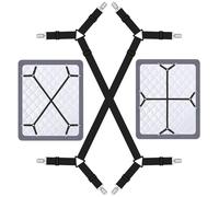 Funngy Tendeur Drap Housse,2 PCS Tendeurs Réglables en Croix Élastiques Ajustables Sangle Drap Housse Accessoires Literie pour Draps de lit Housses de Matelas Coussins de Canapé