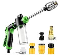Funnity Jetterix Pistolet Haute Pression, Lance de Nettoyage Métal | Jet réglable, mousse intégrée, nettoyage rapide sans effort, pour voiture, terrasse, façade et mobilier extérieur
