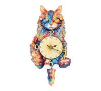 Funnli Puzzle 3D en Bois Horloge Murale, Kits de Modèles pour Adultes à Construire, 3D Horloge Murale Vintage, Belle Décoration de Maison (Horloge au Chat Maine Coon)