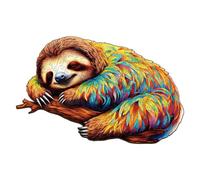 Funnli Puzzle en Bois pour Adultes, 220 Pièces Paresseux Confortable Adultes, Puzzle en Bois Pièces de Jeu de Forme Unique, 14+ avec Coffret Cadeau(L-14,8 * 9,2 Pouces)