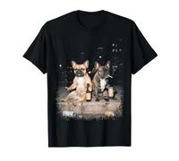 Funny 2 Bouledogue français fumant Buvant de la bière Meme T-Shirt