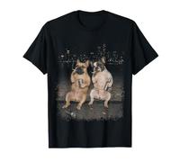 Funny 2 Bouledogue français fumant Buvant de la bière Meme T-Shirt
