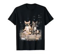 Funny 2 Bouledogue français fumant Buvant de la bière Meme T-Shirt Graphique avec Valeur