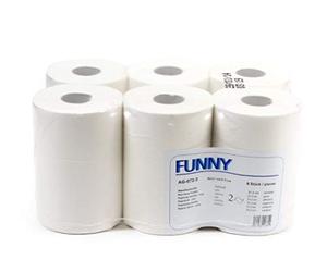 Funny 2 plis Serviette de toilette Rouleau avec cœur 5 cm, spécial pour Generic distributeurs, Blanc brillant, 21.3 cm, env. 100 m (lot de 6)