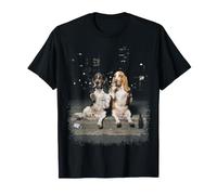 Funny 2 Smoking Basset Hound Dogs Buvant de la bière Meme T-Shirt