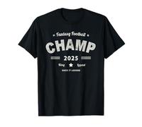 Funny 2025 Fantasy Football Champion King Commissioner Rockstar T-Shirt