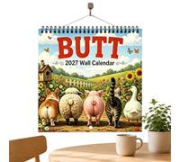 Funny 2027 Animal Butt Calendar - 12-Month Writable Monthly Paper | Spacious Writable Date Grids - Built With Thick, Premium Paper That Resists Ink Bleed-through, Offering Large Unruled Daily