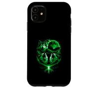 Funny 3 Loup Hurlant à la forêt Vert Pleine Lune Vintage Coque pour iPhone 11