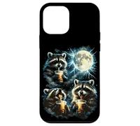 Funny 3 ratons laveurs Buvant du thé Boba Hurlant à la Lune Raton Laveur Coque pour iPhone 12 Mini