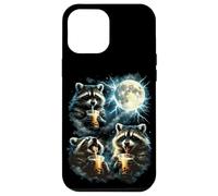 Funny 3 ratons laveurs Buvant du thé Boba Hurlant à la Lune Raton Laveur Coque pour iPhone 12 Pro Max