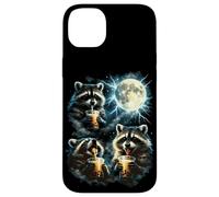 Funny 3 ratons laveurs Buvant du thé Boba Hurlant à la Lune Raton Laveur Coque pour iPhone 14 Plus