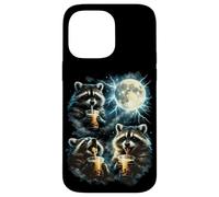 Funny 3 ratons laveurs Buvant du thé Boba Hurlant à la Lune Raton Laveur Coque pour iPhone 14 Pro Max