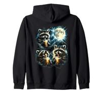 Funny 3 ratons laveurs Buvant du thé Boba Hurlant à la Lune Raton Laveur Sweat à Capuche