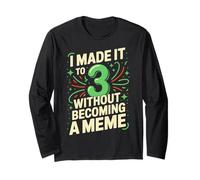 Funny 3 Year Old Birthday Meme Garçons Filles Manche Longue