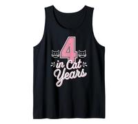 Funny 4 In Cat Years, Cute Cats Theme Fun 32nd Birthday Débardeur