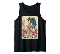 Funny 40th Birthday Skeleton Tarot Card Retro Gothic Graphic Débardeur