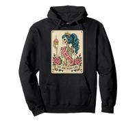 Funny 40th Birthday Skeleton Tarot Card Retro Gothic Graphic Sweat à Capuche