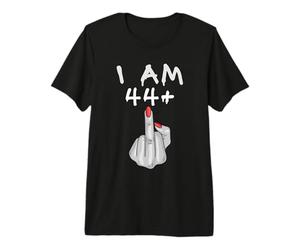Funny 44 Plus 1 Doigt d'honneur Humour 45e Anniversaire T-Shirt Haut de Gamme