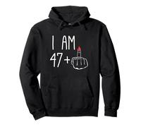 Funny 48e Anniversaire pour Femmes FCK : I Am 47 Plus 1 Middle Finger Sweat à Capuche
