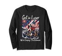Funny 4th of July Get in Loser We're Crossing The Delaware Manche Longue