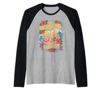Funny 55th Birthday My Husband is 55 and Still Hot Manche Raglan