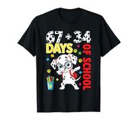 Funny 67 34 Days of School Dalmatien Chien Enfants Garçons Enseignants T-Shirt