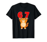 Funny 67 Cat Six Seven Meme Gen Z & Alpha Slang School Humour T-Shirt Graphique avec Valeur