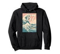 Funny 67 Six Seven Hokusai The Great Wave Vintage Japonais Sweat à Capuche