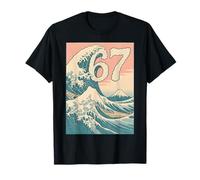 Funny 67 Six Seven Hokusai The Great Wave Vintage Japonais T-Shirt