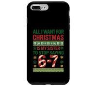Funny 67 Six Seven Squad Meme Christmas Ugly Sweater Sister Coque pour iPhone 7 Plus/8 Plus
