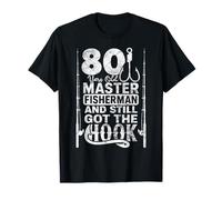 Funny 80 Year Old Fishing Apparel Vintage Gift for Dad Men T-Shirt