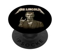 Funny 80s Metalcore Heavy Metal Music Band Abraham Lincoln PopSockets PopGrip Adhésif