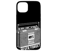 Funny 80s Never Forget Cassette Player Geeky Audiophile Gift Coque pour iPhone 15 Plus