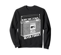 Funny 80s Never Forget Cassette Player Geeky Audiophile Gift Sweatshirt