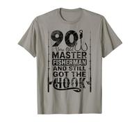 Funny 90 Year Old Fishing Apparel Vintage Gift for Dad Men T-Shirt