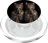 Funny 90s Rapper Cat Gen Z Retro Hip Hop 2 Cat Meme PopSockets PopGrip pour MagSafe